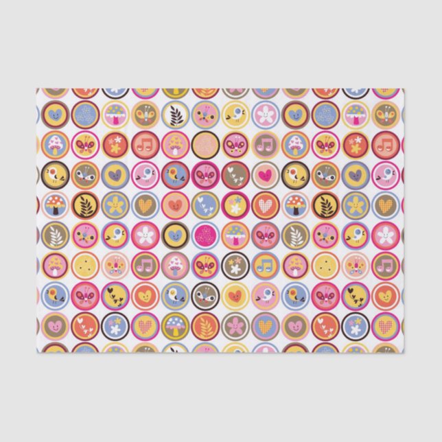 Papel De Seda flores bonitos, pássaros, teste padrão dos (Frente )