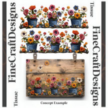 Flores Bordadas Em Vasos Decoupage E e D 018
