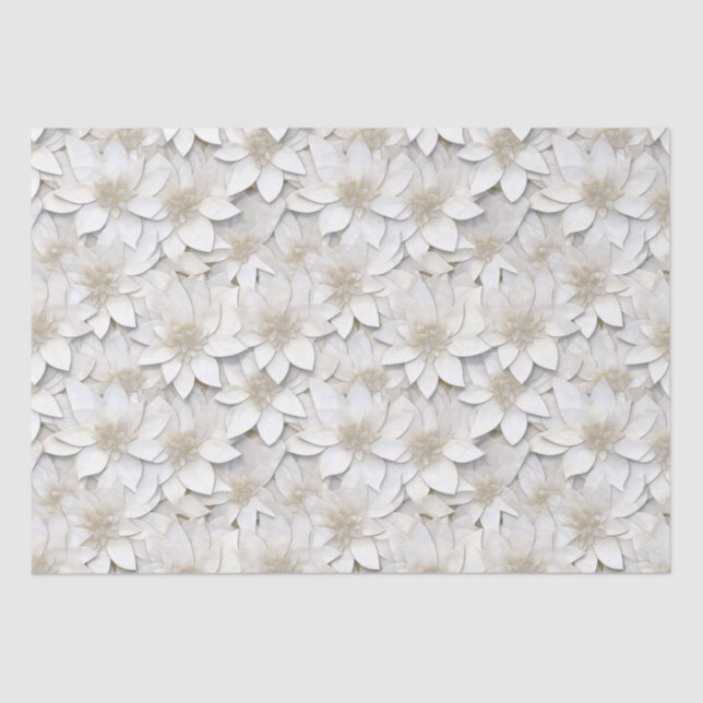 Papel De Seda Flores brancas de lótus (Frente )