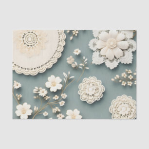 Papel De Seda Flores Brancas Modernas