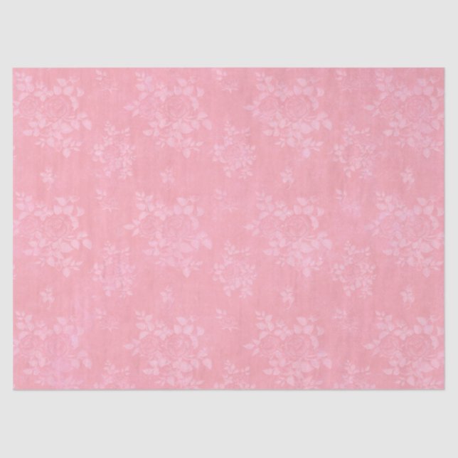 Papel De Seda Flores Brancas Rosa Découpage (Frente )