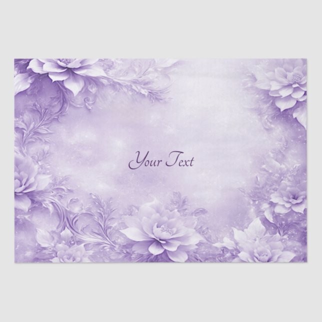 Papel de Seda Flores Brancas Roxas (Frente )