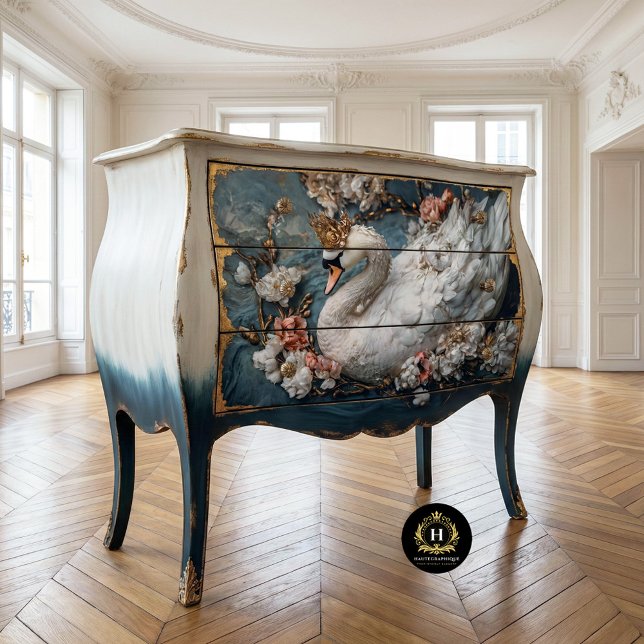 Papel De Seda Flores Cisne Branco Ornamentais Decoupage Elegante (Criador carregado)
