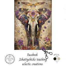 Papel De Seda Flores Coloridas de Elefantes Vibrantes de Decoupa