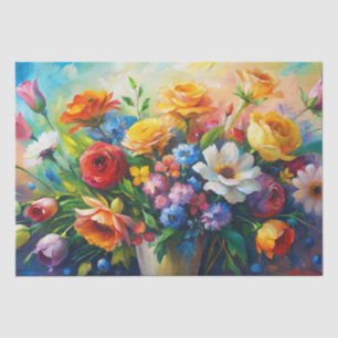 Papel De Seda Flores Coloridas e Vibrantes de Primavera Decoupag