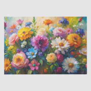 Papel De Seda Flores Coloridas Vibrantes de Primavera Decoupage