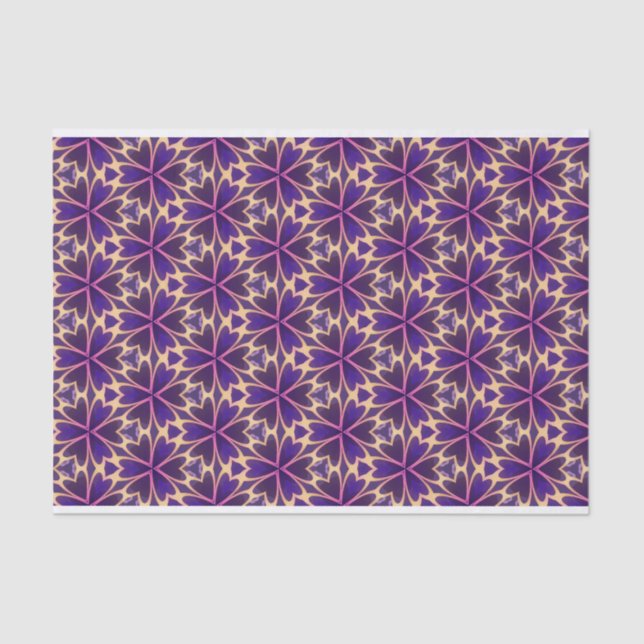 Papel De Seda Flores cor-de-rosa Douradas abstrato (Frente )