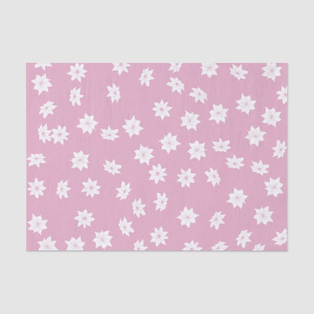 Papel De Seda Flores Cor-de-rosa e brancas (Frente )