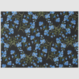 Papel De Seda Flores Cosmos Azuis
