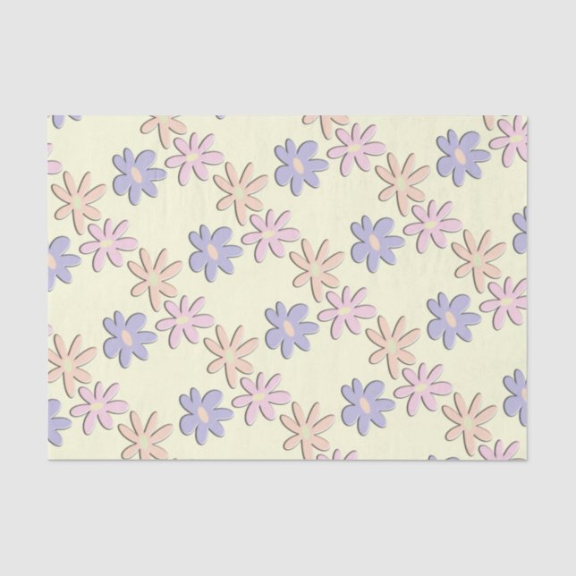 Papel De Seda Flores Creme Pastel (Frente )
