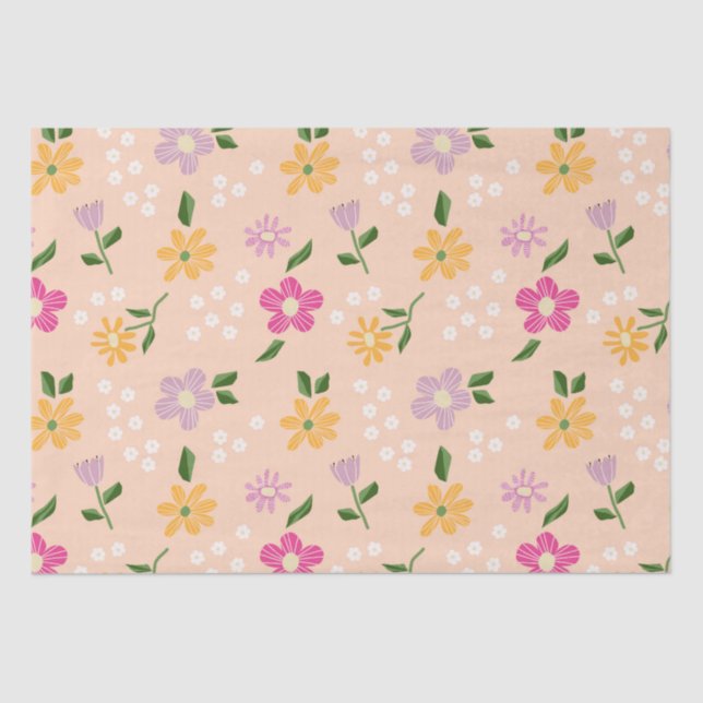 Papel De Seda Flores de Abstrato para Reprodução (Frente )