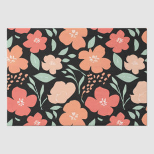 Papel De Seda Flores de Aquarela Elegantes - Presente Floral Del