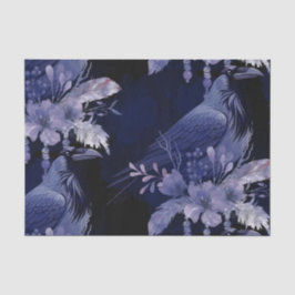 Papel De Seda Flores de Aquarela Flores Botânicos Raven