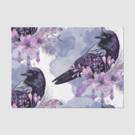 Papel De Seda Flores de Aquarela Flores Botânicos Raven
