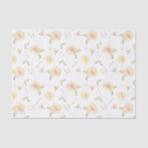 Papel De Seda Flores de Aquarela-limão