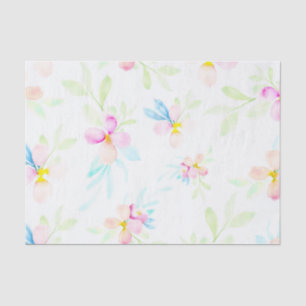 Papel De Seda Flores de Aquarela Rosa