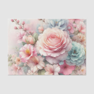 Papel De Seda Flores de aquarelas em pastos macios