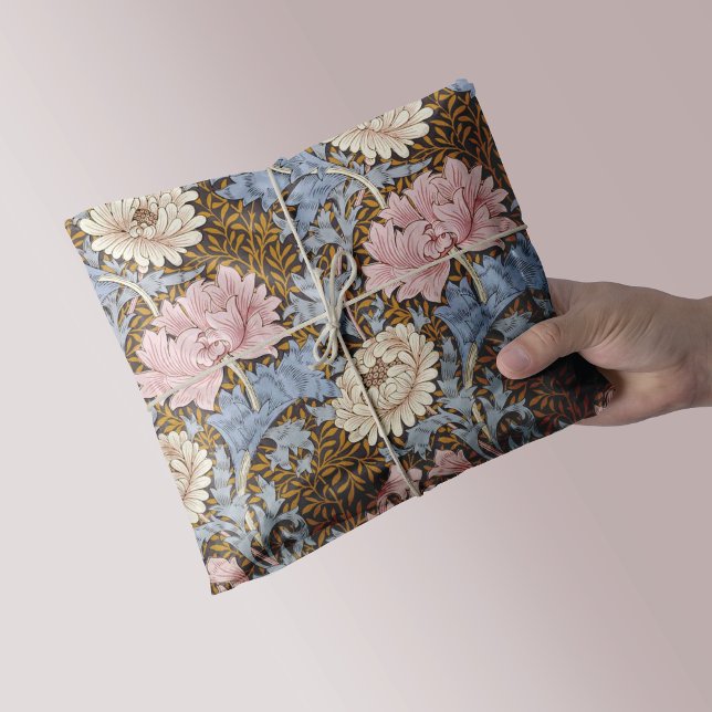 Papel De Seda Flores de Chrysanthemum Rosa William Morris (Criador carregado)