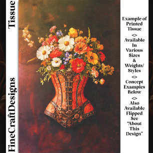 Papel De Seda Flores de Córset Steampunk Vitoriano DF5RF Decoupa