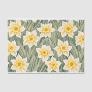 Papel De Seda Flores De Daffodil Padrão Floral