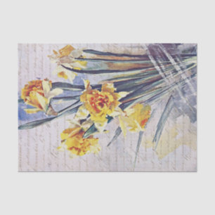 Papel De Seda Flores de Daffodils Vintage Elegantes