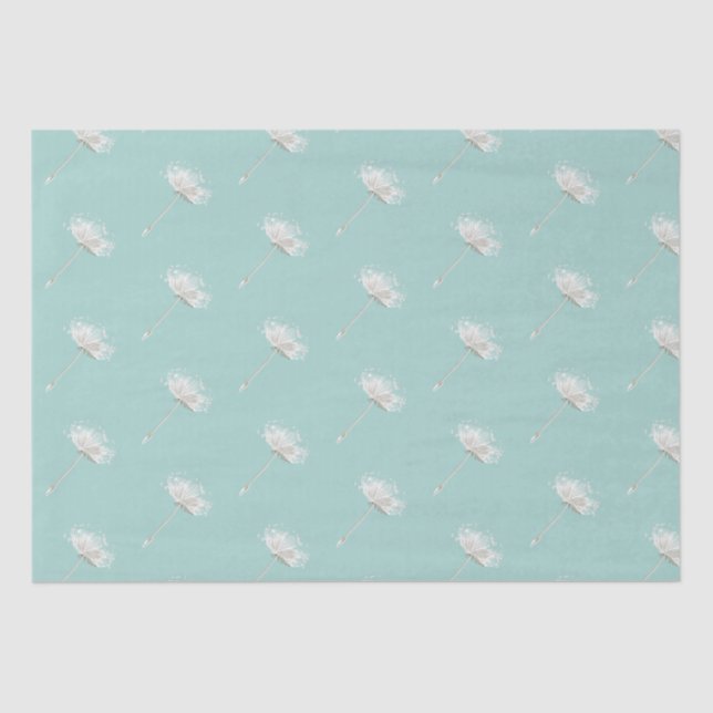 Papel De Seda Flores De Dandelion Brancos Chic Mint (Frente )