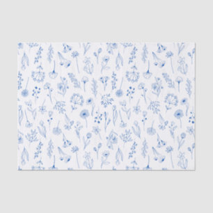 Papel De Seda Flores de esboço de jardim misto de arte de linha