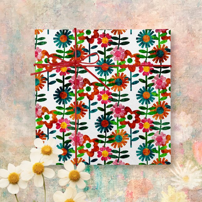 Papel De Seda Flores de Estilo da década de 1970 (Criador carregado)