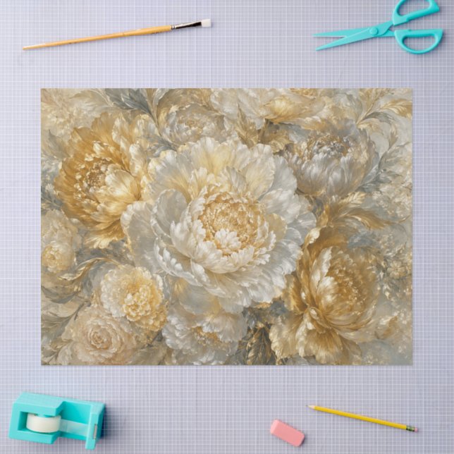 Papel De Seda Flores de Fantasia de Luxo (Arte )