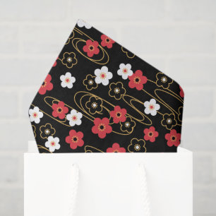 Papel De Seda Flores de Flor de Flor de Cereja Black Sakura no J