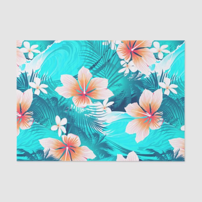 Papel De Seda Flores de hibisco na praia (Frente )