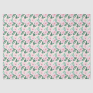 Papel De Seda Flores de Hibiscus Havaianos na Nuvem Rosa