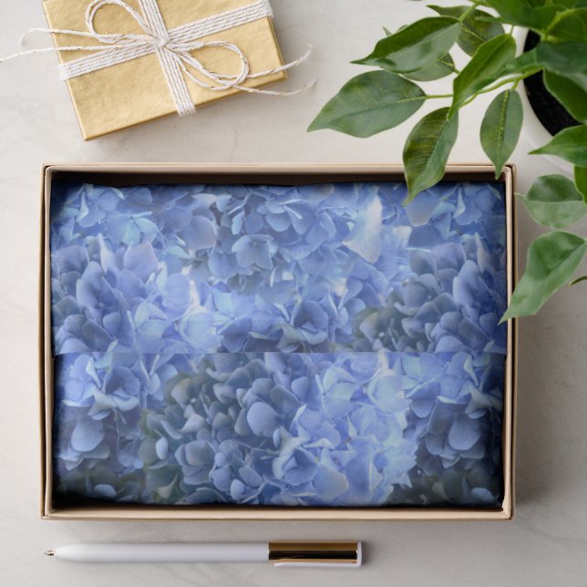 Papel De Seda Flores de Hortênsia Azul para Todas as Ocasioes (Presente)