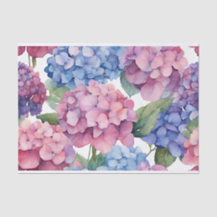 Papel De Seda Flores De Hydrangea Púrpura, Azul, Rosa