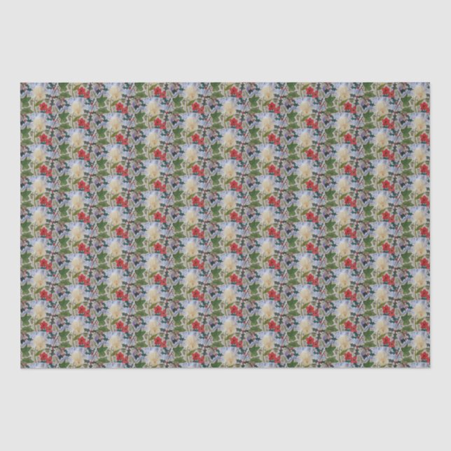 Papel De Seda Flores de inverno e Holly (Frente )