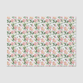 Papel De Seda Flores de Natal Verdes Rosa Aquarelas