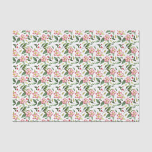 Papel De Seda Flores de Natal Verdes Rosa Aquarelas