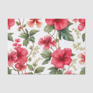 Papel De Seda Flores de Padrão Floral Hibiscus