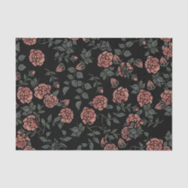 Papel De Seda Flores de Padrão Floral Mauve Dusty