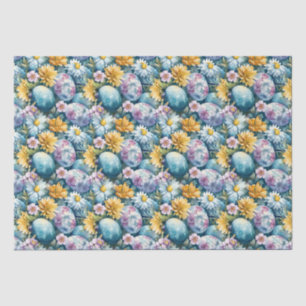 Papel De Seda Flores de Páscoa e Ovos Coloridos