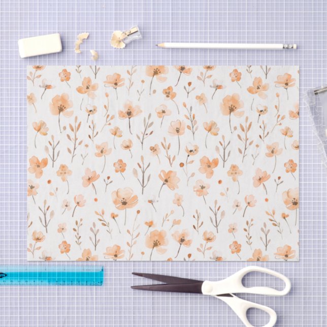Papel De Seda Flores de Pêssego de Aniversário (Arte )