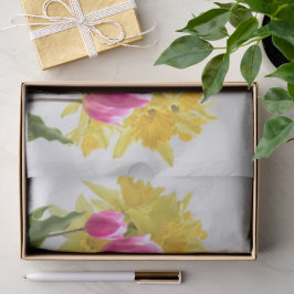 Papel De Seda Flores de primavera / Buquê de Daffodils, Tulipas