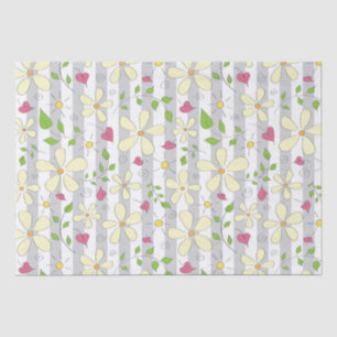 Papel De Seda Flores de primavera chamomile daisy floral feliz