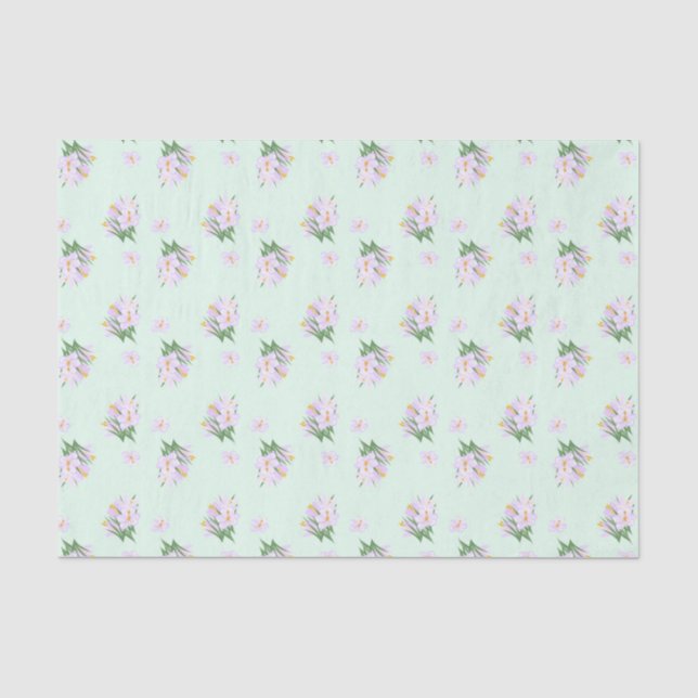 Papel De Seda Flores de primavera crocos (Frente )
