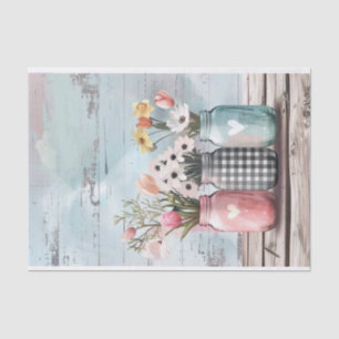 Papel De Seda Flores de primavera na desacoplamento de jarros de