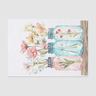 Papel De Seda Flores de primavera na desacoplamento de jarros de