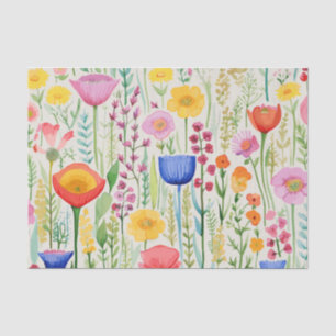 Papel De Seda Flores de Primavera Super Coloridas 