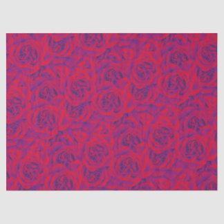 Papel De Seda Flores de Rosa vibrantes Vermelho Roxo Floral Púrp