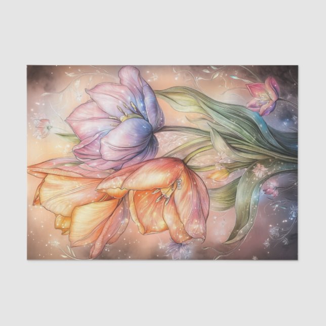 Papel De Seda Flores de Tulipas (Frente )