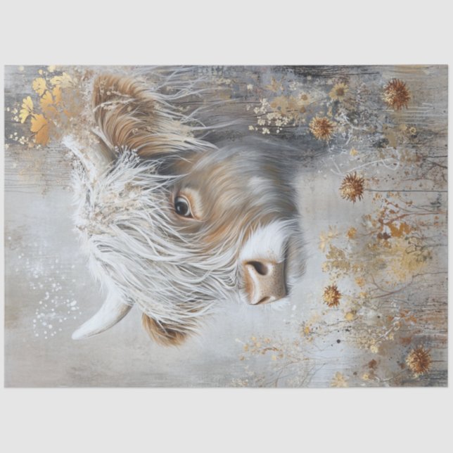 Papel De Seda Flores de Vaca do Planalto Quimérico (Frente )